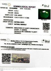 6.5/CT Natural Panna Stone with Govt. Lab Certificate-12313D49939
